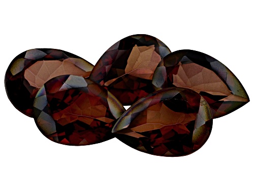 RED LABRADORITE PEAR 10X7 FACETS SET OF 5 WITH A MINIMUM OF 7 CTW.