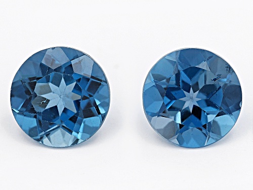 Photo of LONDON BLUE TOPAZ ROUND 8 SET OF 2 WITH A MINIMUM OF 4.20 CTW