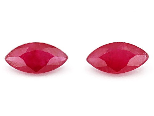 Photo of Glass Filled Ruby Loose Gemstones Match pair 3.50CTW minimum
