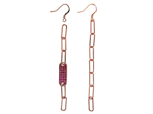 Photo of Lab Red Ruby Brass Earrings 1.12 Ctw