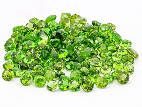 Chrome Diopside 2mm Round Faceted Cut Gemstone Parcel 5.00Ctw