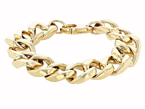 Photo of Moda Al Massimo® 18k Yellow Gold Over Bronze Flattened Curb 7.5 Inch Bracelet - Size 7.5