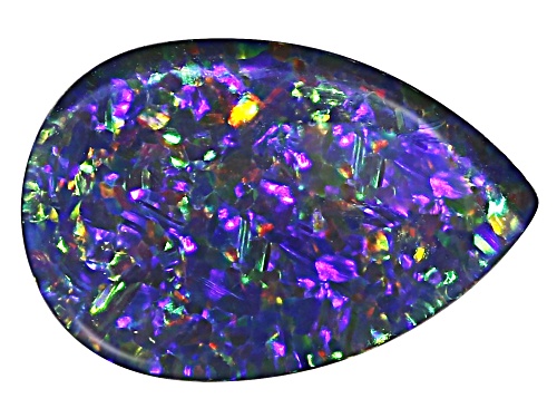 Multi-Color Australian Opal Triplet 12x8mm Pear Cabochon Cut Gemstone 1.75Ct