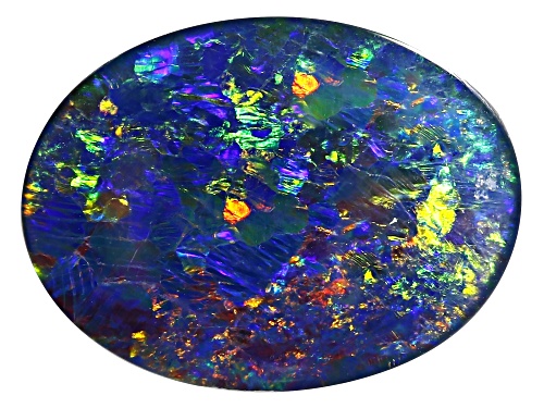 Multi-Color Australian Opal Triplet 16x12mm Oval Cabochon Cut Gemstone 4.50Ct