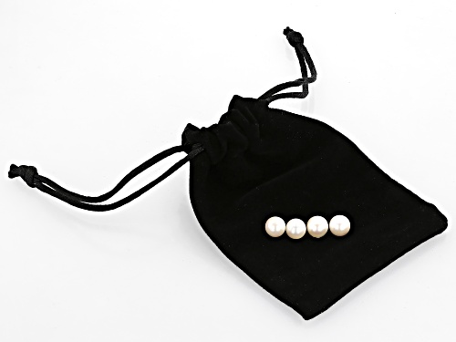 Photo of White Akoya Pearl 7-7.5mm Round Set Of 2 Matched Pairs 10ctw