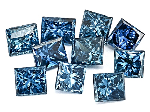 Blue Diamond 2mm Square Full Cut Gemstone Parcel 0.50Ctw