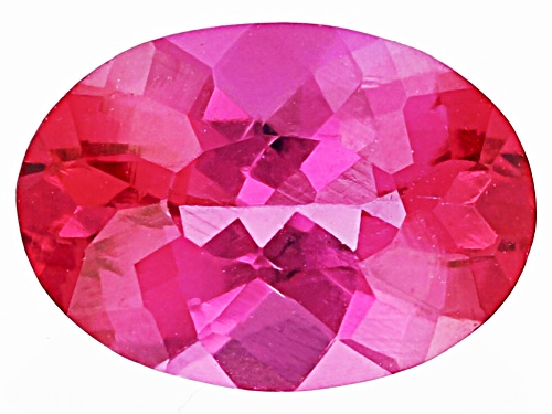 Photo of Red Lab Created Bixbite 7x5mm Oval Faceted Cut Gemstone 0.50ct