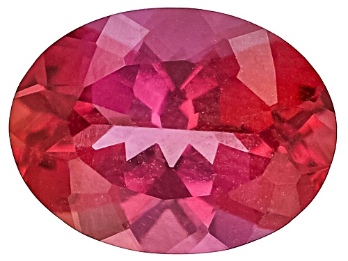 Photo of Red Lab Created Bixbite 8x6mm Oval Faceted Cut Gemstone 1ct