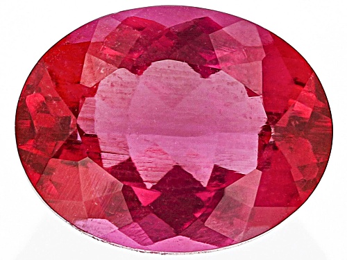 Photo of Red Lab Created Bixbite 9x7mm Oval Faceted Cut Gemstone 1ct