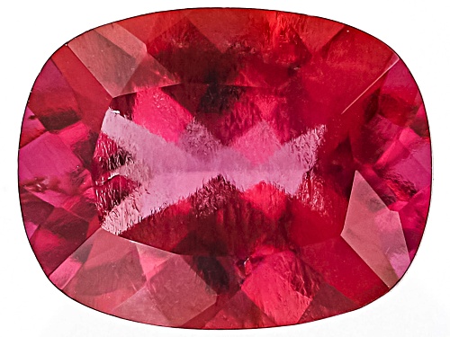 Photo of Red Lab Created Bixbite 9x7mm Cushion Faceted Cut Gemstone 1.50ct
