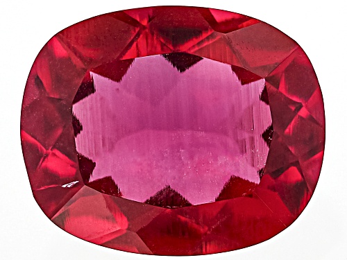 Photo of Red Lab Created Bixbite 11x9mm Cushion Faceted Cut Gemstone 3.25ct