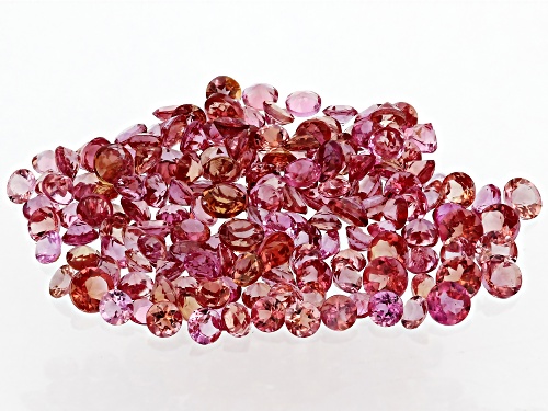 Red Lab Created Bixbite Mixed Round Faceted Cut Gemstones Parcel 6CTW