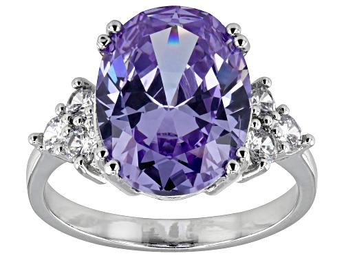 Photo of Bella Luce®16.13ctw Lavender and White Diamond Simulants Rhodium Over Sterling Silver Ring - Size 10