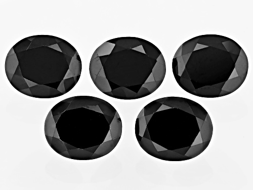 Black Spinel 12x10mm Oval Set Of 5,29ctw