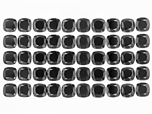 Black Spinel 7mm Cushion Set Of 50,100ctw