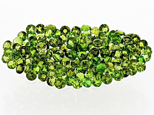 Green Chrome Diopside 2.5mm Round Faceted Cut Gemstones Parcel 10CTW