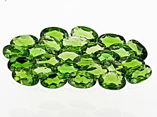 Green Chrome Diopside 5x3mm Oval Faceted Cut Gemstones Parcel 5CTW