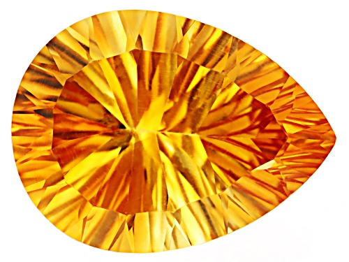 Photo of Yellow Citrine 16x12mm Pear Concave cut Gemstone 7ct