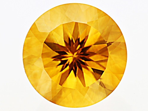 Yellow Citrine 16mm Round Faceted cut Gemstone 12ct