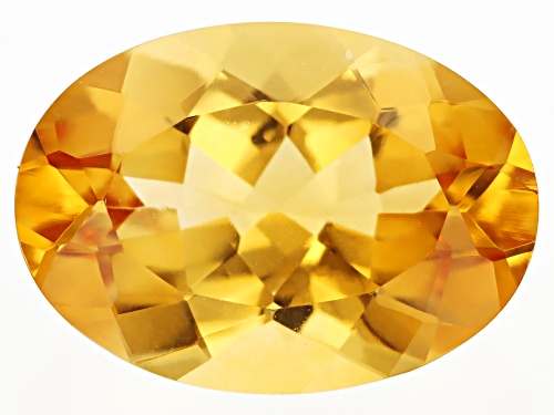 Yellow Citrine 14x10mm Oval Faceted cut Gemstone 4ct