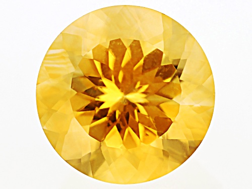 Yellow Citrine 14mm Round Faceted cut Gemstone 8ct