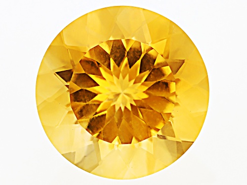 Yellow Citrine 13mm Round Faceted cut Gemstone 6ct