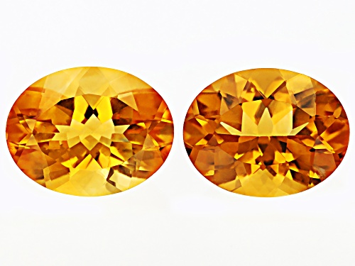 Photo of Yellow Citrine 9x7mm Oval Faceted cut Gemstones Matched Pair 2.50CTW