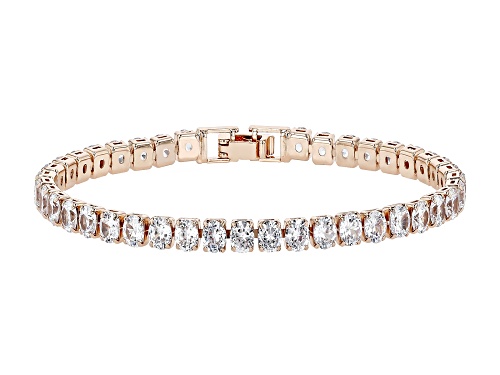 Crystal Copper Tennis Bracelet Gold Tone Plated