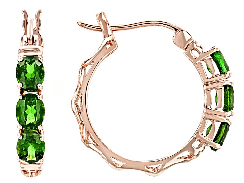 Photo of Green Chrome Diopside 10K Rose Gold Hoop Earring 2.04Ctw