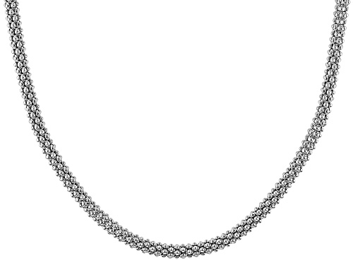 Rhodium Over Sterling Silver Necklace 18 Inch - Size 18