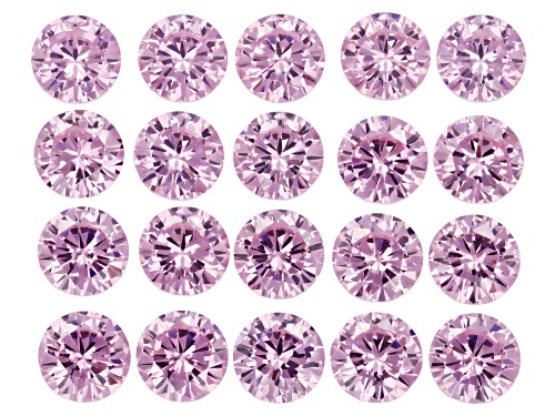 Photo of Pink Cubic Zirconia 5mm Round Diamond Cut Gemstones Set of 20 16.50Ctw