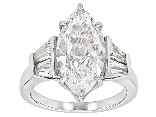 White Cubic Zirconia Marquise 18x9mm and White Cubic Zirconia Sterling Silver Ring 9.08ctw - Size 8