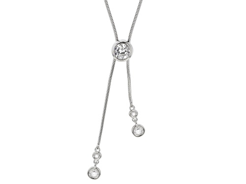 White Cubic Zirconia Round Platinum Over Sterling Silver Necklace 2.82ctw (1.70Ctw DEW)