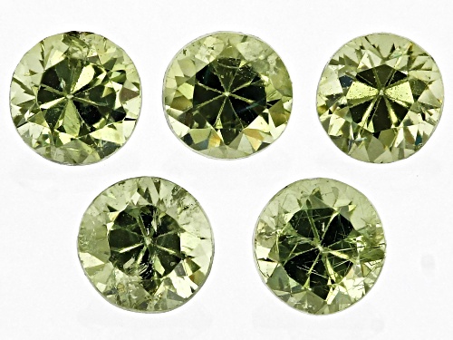 Photo of Demantoid Loose Gemstone Round 2.5mm Set Of 5, 0.30CTW Minimum