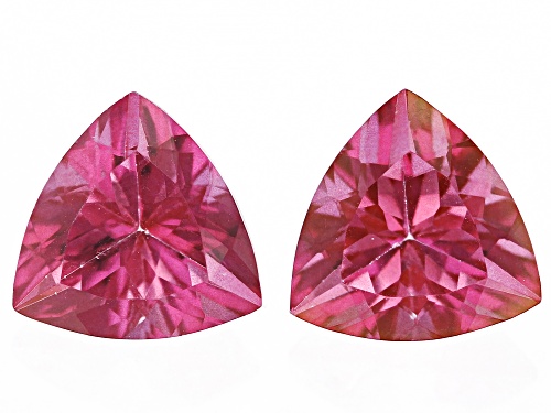 Pink Danburite Loose Gemstone Trillion 8mm Match Pair, 3Ctw Minimum