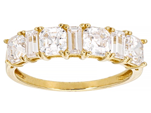 Bella Luce ® Asscher Cut And Baguette White Diamond Simulant 3.00ctw 14k Yellow Gold Ring - Size 6