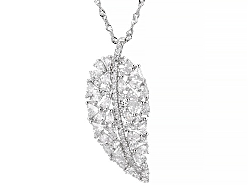 Bella Luce ® 2.35CTW White Diamond Simulant Rhodium Over Silver Leaf Pendant With Chain