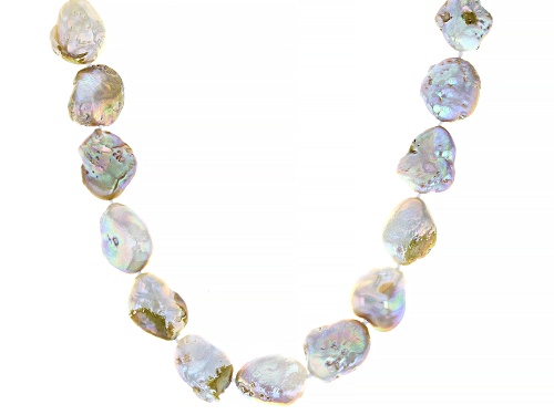 Photo of Multi-color Cultured Freshwater Pearl 15mm-18mm Rhodium Over Sterling Silver Necklace 20" - Size 20