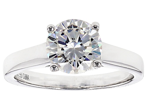 Photo of Strontium Titanate Rhodium Over Sterling Silver Solitaire Ring 2.55CTW - Size 7