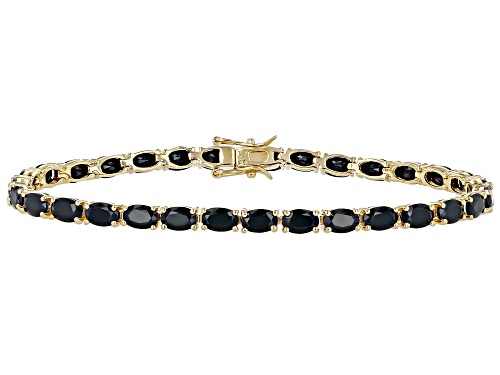Photo of Black Spinel 18K Yellow Gold Over Sterling Silver Bracelet 14.70CTW - Size 8