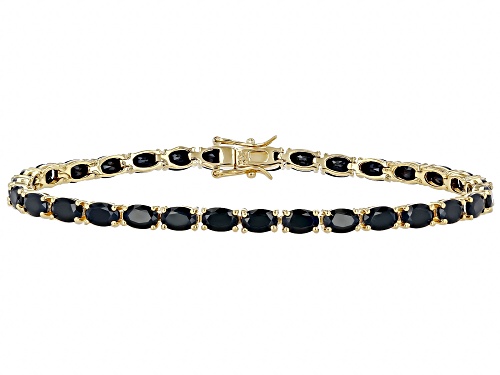 Black Spinel 18K Yellow Gold Over Sterling Silver Bracelet 13.28CTW - Size 7.25