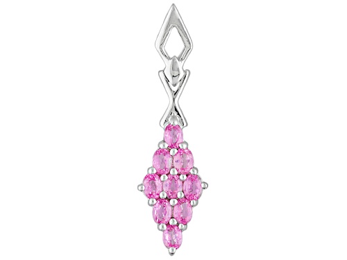 Exotic Jewelry Bazaar™ 1.12ctw Oval Pink Ceylon Sapphire Rhodium Over Silver Pendant With Chain