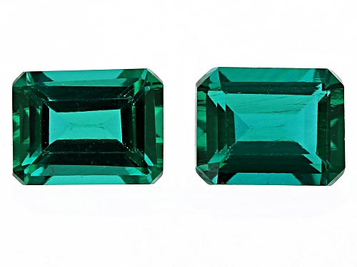Photo of Lab Created Emerald Loose Gemstone Octagon 5x4 Match Pair, 0.70CTW minimum