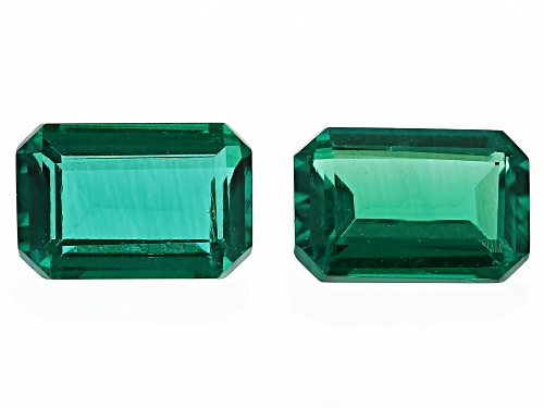 Photo of Lab Created Emerald Loose Gemstone Octagon 6x4 Match Pair, 0.90CTW minimum