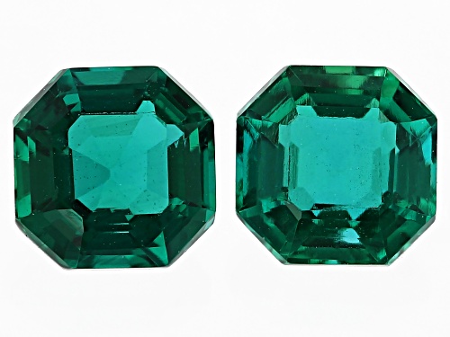 Photo of Lab Created Emerald Loose Gemstone Octagon 5mm Match Pair, 1CTW minimum