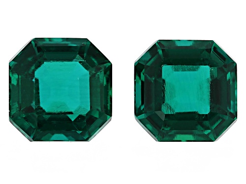 Lab Created Emerald Loose Gemstone Octagon 7mm Match Pair, 3CTW minimum