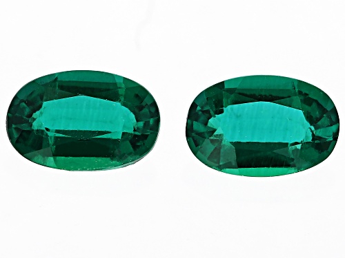 Lab Created Emerald Loose Gemstone Oval 6x4 Match Pair, 0.60CTW Minimum