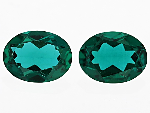 Photo of Lab Created Emerald Loose Gemstone Oval 8x6 Match Pair, 2CTW Minimum