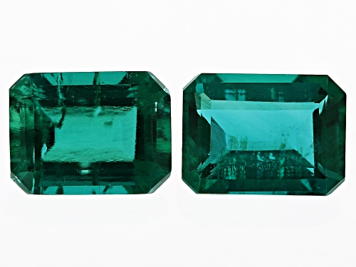 Lab Created Emerald Loose Gemstone Octagon 8x6mm Match Pair, 1.50CTW Minimum