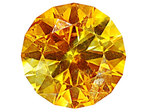 Orange Sphalerite 6mm Round Fancy Cut Gemstone 1ct